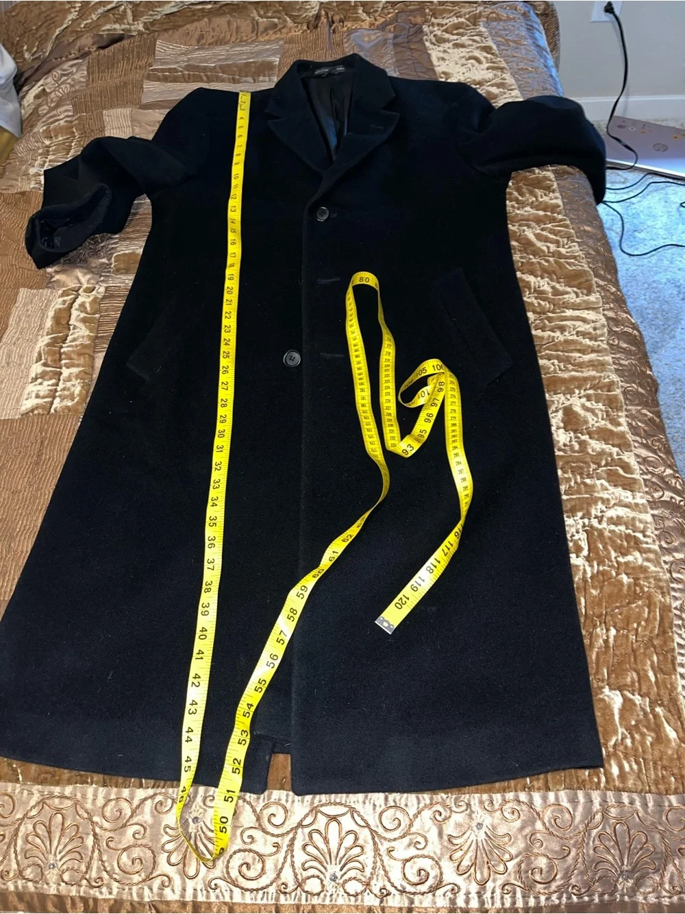Ralph Lauren Lambswool & Cashmere Black Single-Breasted Trench Coat
